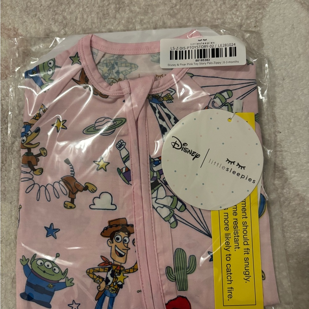 Little Sleepies pink Toy Story zippy 0-3 months